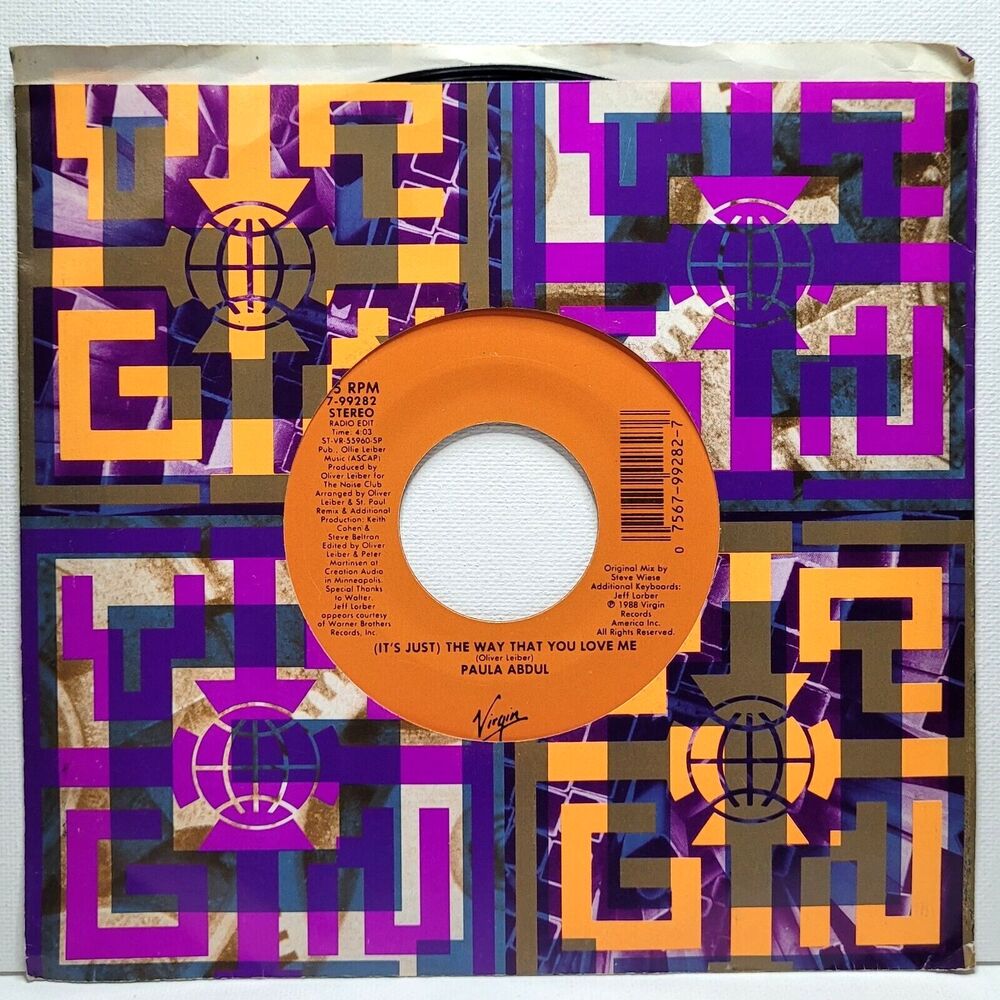 Paula Abdul "(It's Just) The Way That You Love Me" 45 RPM 1988 EX